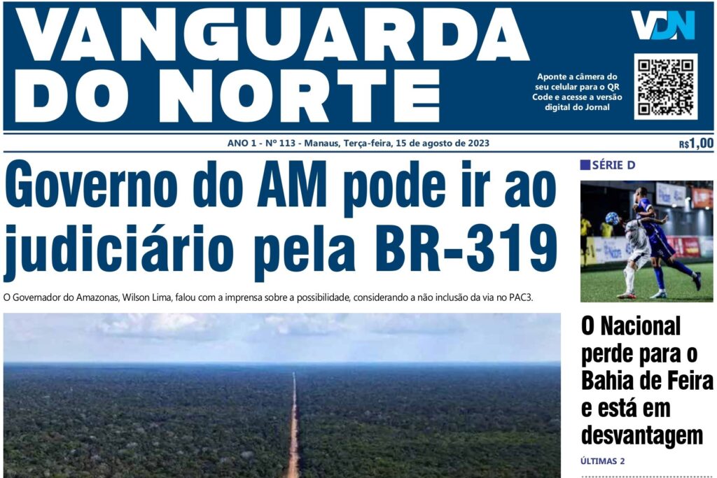 Capa - Jornal Vanguarda do Norte - 15/08/2023