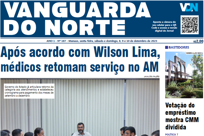 Capa - Jornal Vanguarda do Norte - 08, 09 e 10/12/2023