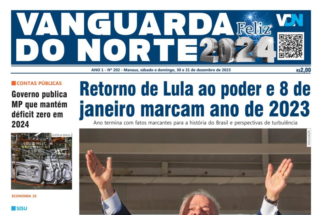 Capa - Jornal Vanguarda do Norte - 30 e 31/12/2023