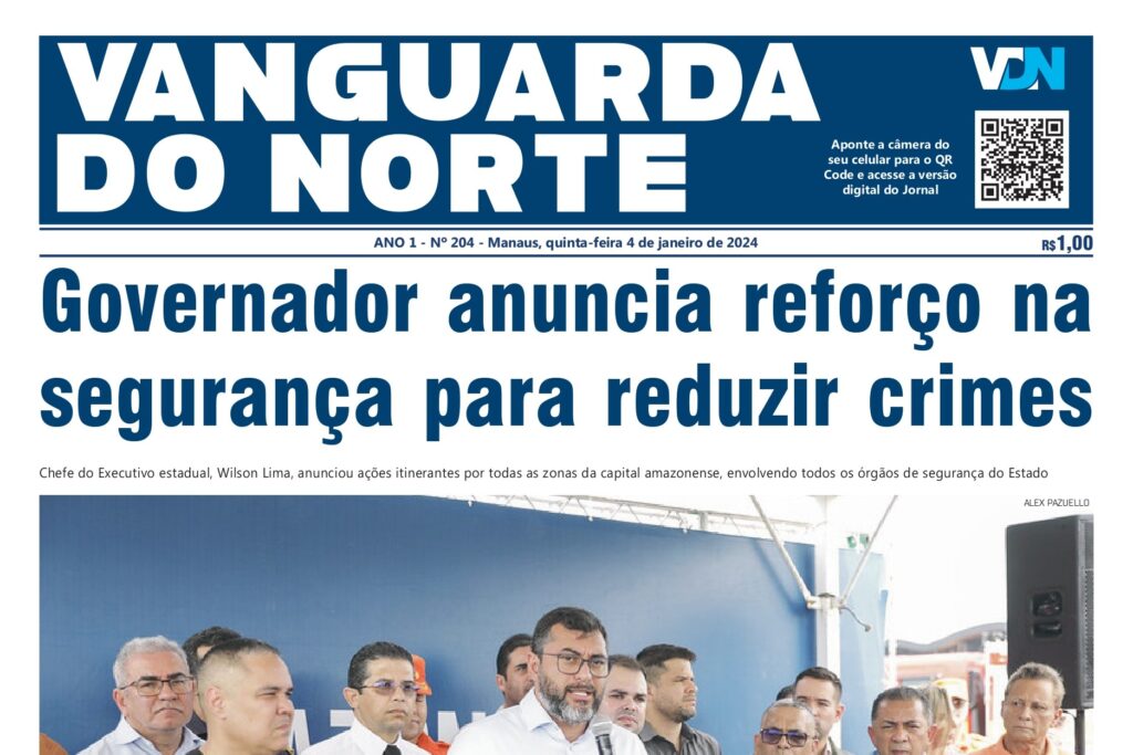 Capa - Jornal Vanguarda do Norte - 04/01/2024