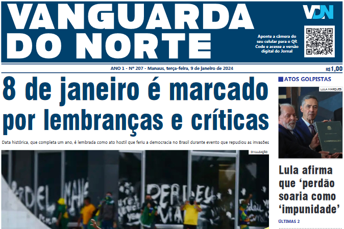 Capa - Jornal Vanguarda do Norte - 09/01/2024