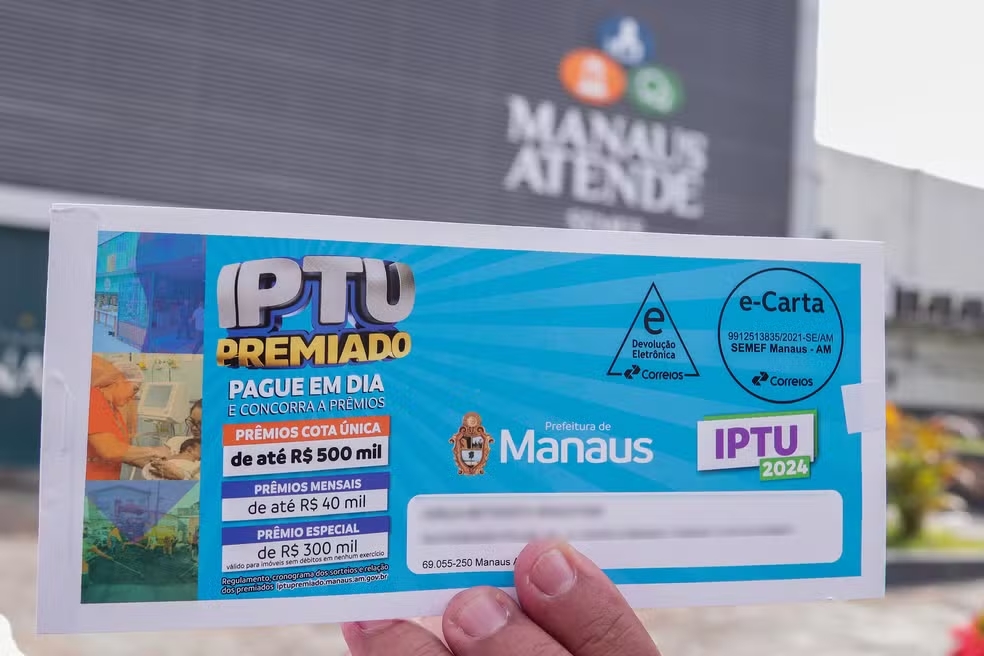 Pagamento IPTU 2024 em Manau podera ser online com a emissão da segunda guia.