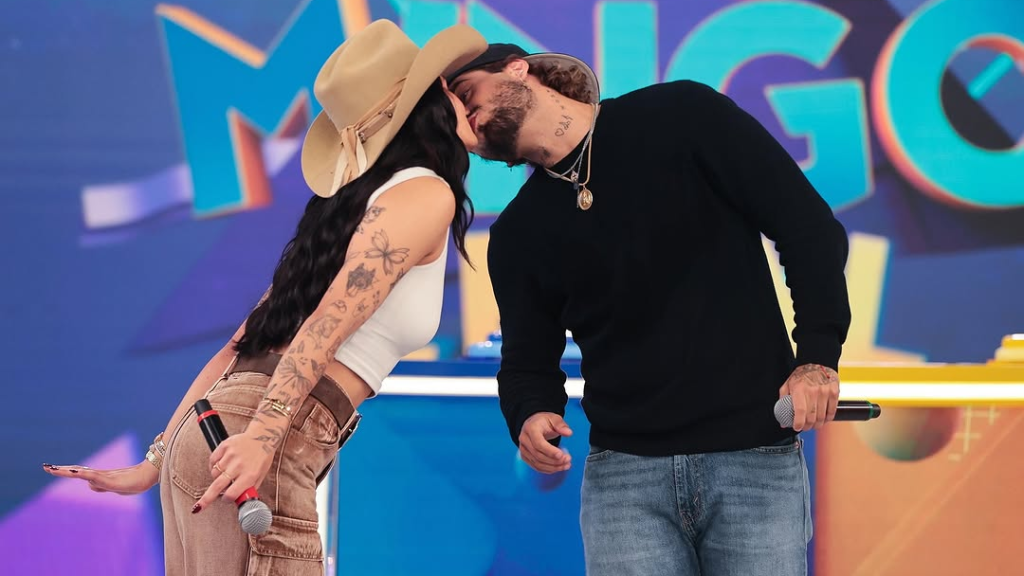 Ana Castela e Zé Felipe se beijam na TV e assumem: “Estamos sempre juntos”