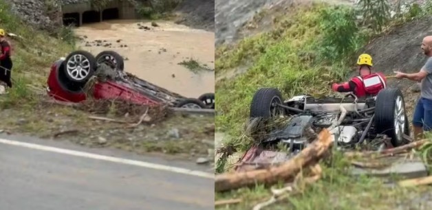 Testemunha gravou enxurrada que arrastou casal e bebê em SC e tentou alertar: ‘Quando entrou, a água levou’