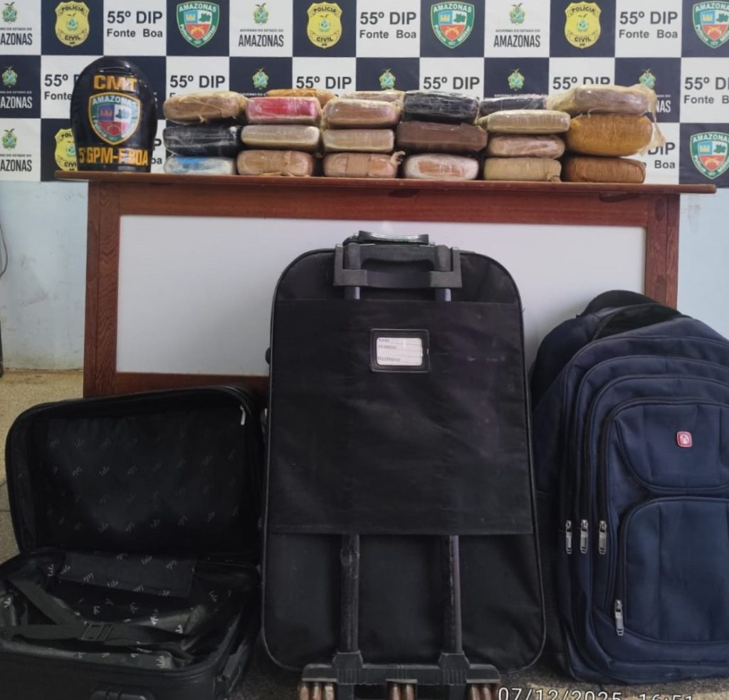 Em Fonte Boa, Polícia Militar do Amazonas prende homem que transportava 41 tabletes de skunk