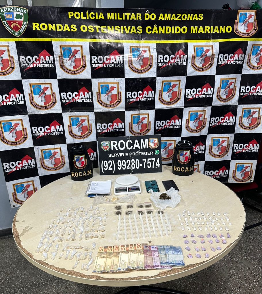 Polícia Militar do Amazonas prende homem com mais de 200 porções de drogas