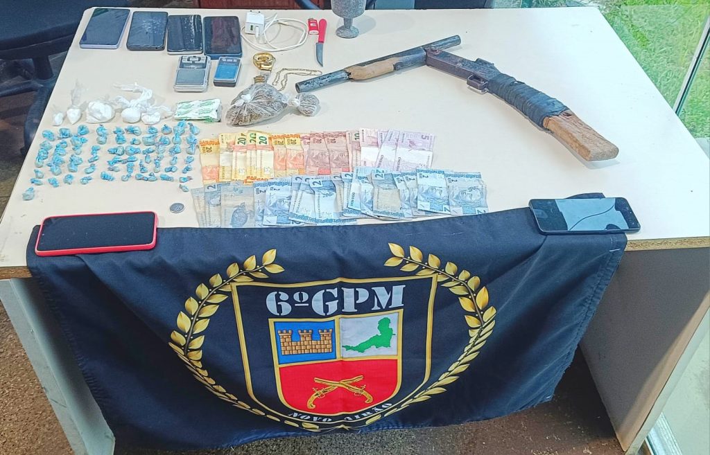 Em Novo Airão, PMAM prende casal e apreende adolescente com drogas e arma de fabricação caseira