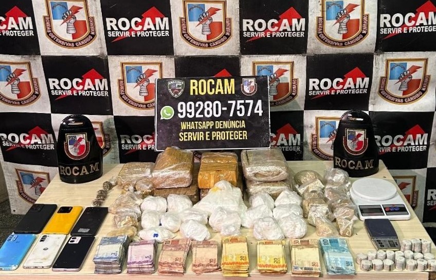 PMAM prende dupla com drogas, R$ 6,5 mil em espécie e balanças de precisão na zona norte de Manaus