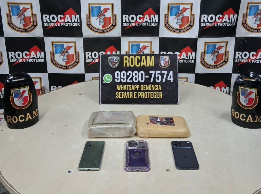 Polícia Militar do Amazonas captura duas foragidas da Justiça em posse de tabletes de drogas