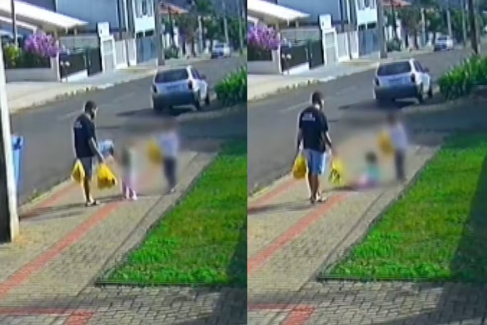Mãe de menina chutada pelo pai no PR registrou boletim de ocorrência após ver as imagens nas redes sociais