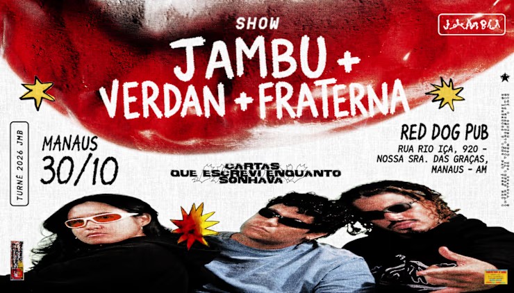 Jambu retorna a Manaus com show da turnê de “Cartas que escrevi enquanto sonhava”
