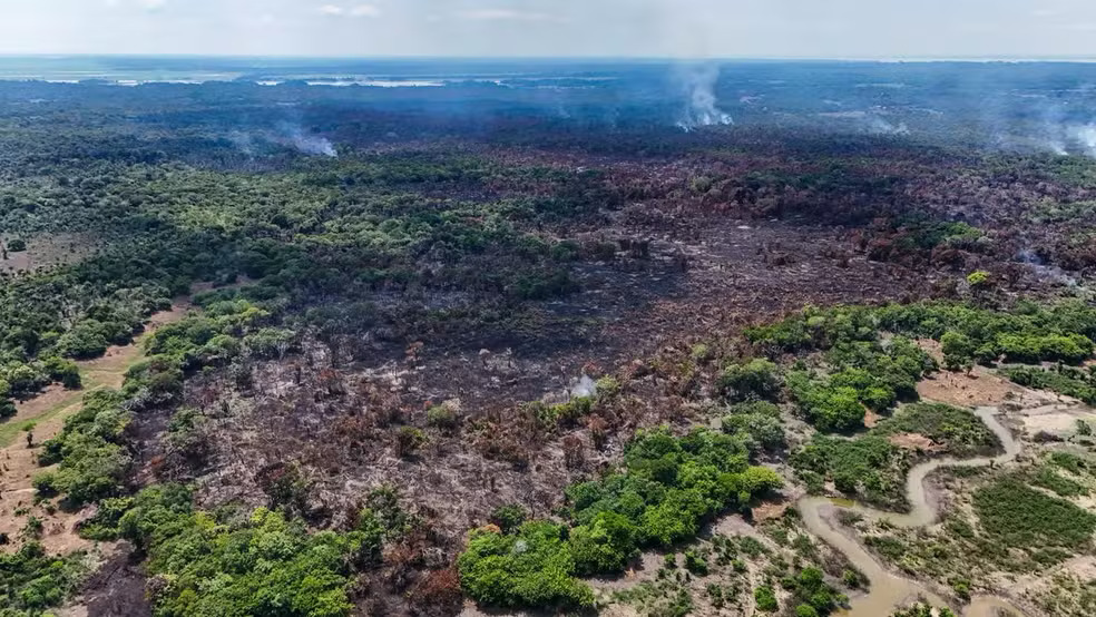 Incêndio se espalha no interior do Amazonas e alcança área de mais de mil campos de futebol
